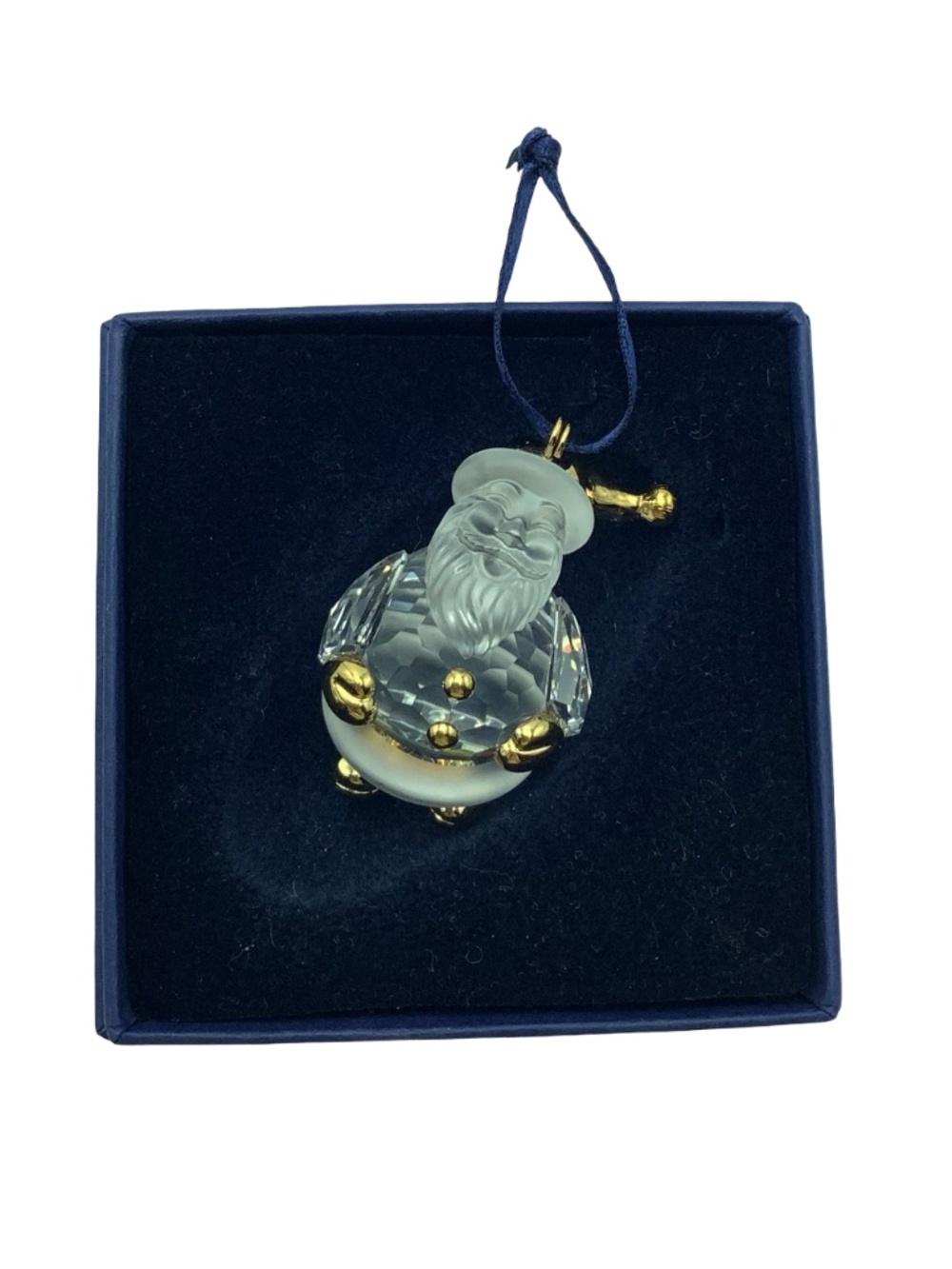 Swarovski Retired Crystal Santa Ornament In Box
